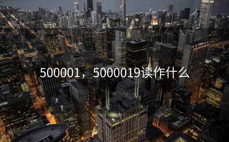 500001，5000019读作什么