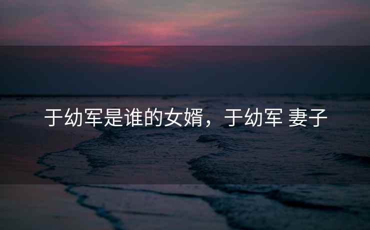 于幼军是谁的女婿，于幼军 妻子