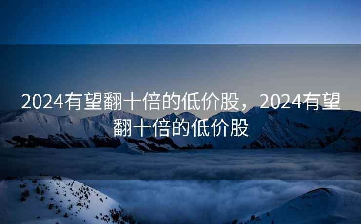 2024有望翻十倍的低价股，2024有望翻十倍的低价股